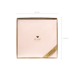 Vendégkönyv édes emlékekhez 20,5x20,5 cm púderrózsaszín 22 oldal