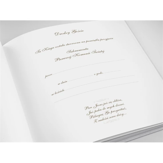 Vendégkönyv elsőáldozásra fehér gobelin 22 oldal