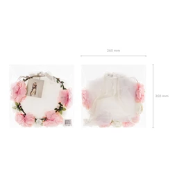 Virágkoszorú fátyollal mix 17 cm