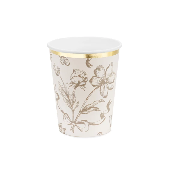 Virágos poharak, mix, 220 ml S/6