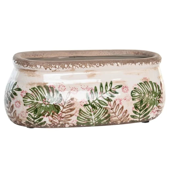 Virágtartó leveles 23x10x9 cm