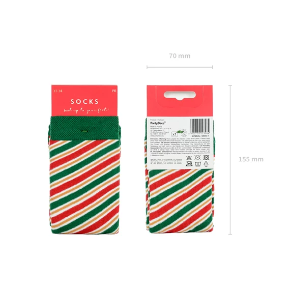 Zokni csíkos, mix, 27-30