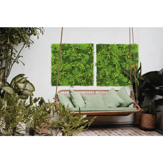 Zöldfal mohára emlékeztető növényekkel 1x1 m